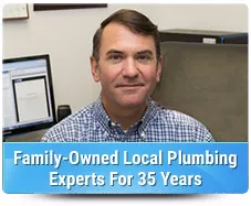 Meetze Tech with the Words Family-Owned Local Plumbing Experts for 35 years