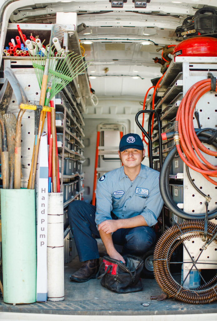 Meetze Plumbing Professional in Work Van